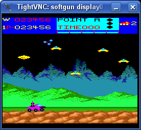 Softgun emulating Uzebox and running moonpatrol