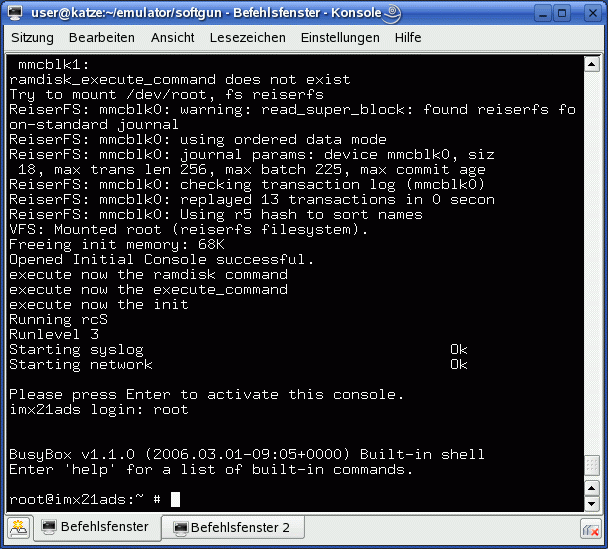 Softgun emulating i.MX21ADS board